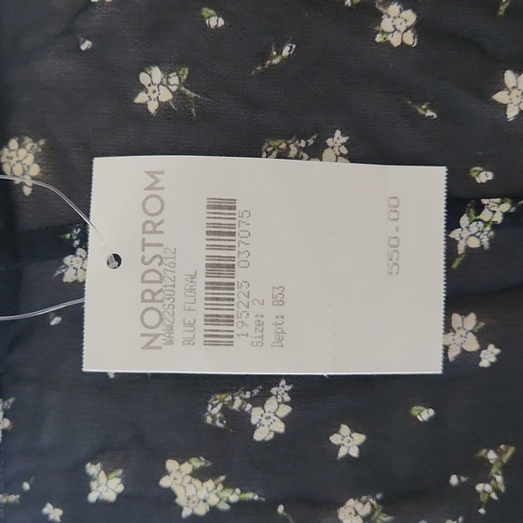 NWT RAG & BONE Tamar Twist-Front Navy Floral-Print Georgette Maxi Dress Size 2 - Picture 12 of 17